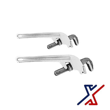 14 & 18 Aluminum Pipe Wrench With A  45  Degree Head Offset (Set Of 2) (1 Set)